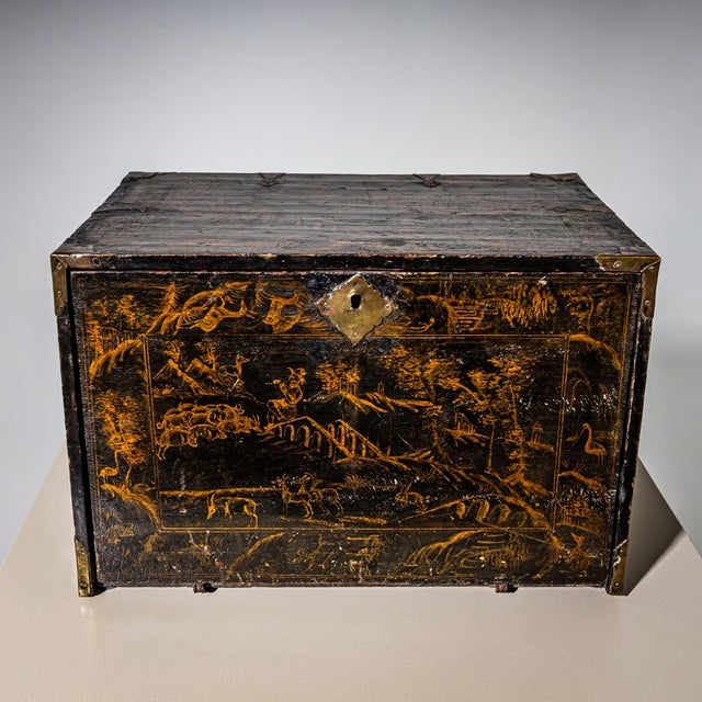 Lacquered and Gilt Cabinet, Germany, 1700s For Sale - Image 5 of 9