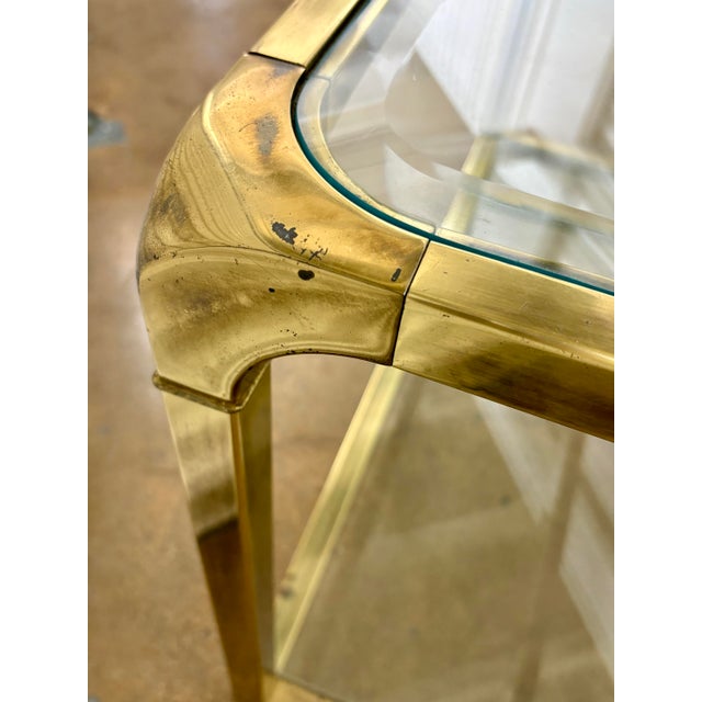 Mastercraft Vintage Brass Console Table After Mastercraft For Sale - Image 4 of 10