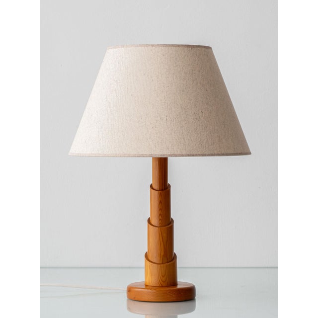 Scandinavian Modern Sculptural Solid Pine Table Lamp, 1970s For Sale - Image 14 of 14