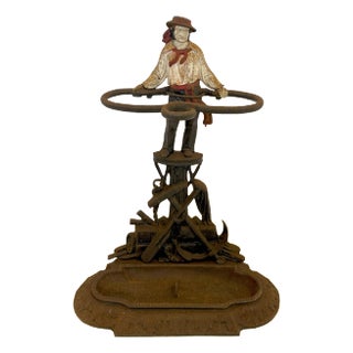 Early 1900's French Mariner Cast Iron Umbrella Stand With Nautical Motifs For Sale