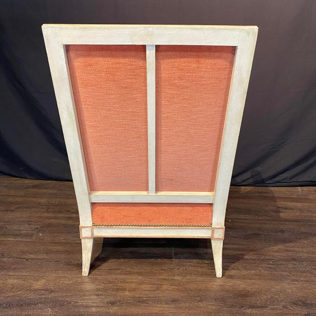 Wood Antique French Louis XVI Painted Bergere Chairs or Armchairs -a Pair For Sale - Image 7 of 10