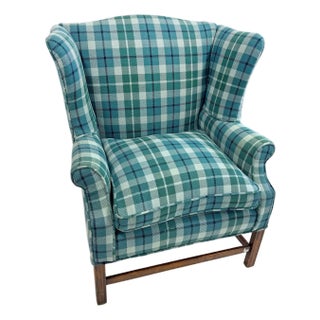 Early 20th Century Chippendale Style Upholstered Wing Chair, For Sale