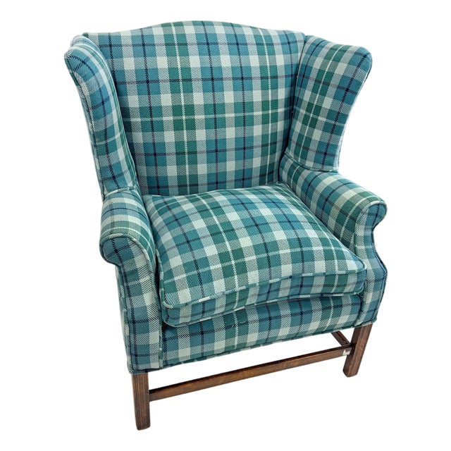 Early 20th Century Chippendale Style Upholstered Wing Chair, For Sale