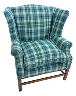 Early 20th Century Chippendale Style Upholstered Wing Chair,