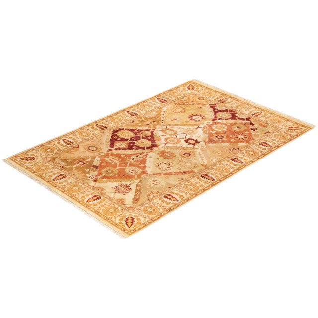 Ivory Eclectic, One-of-a-Kind Hand-Knotted Area Rug - Ivory, 4' 1" x 6' 2" For Sale - Image 8 of 8