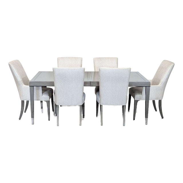Lexington 7-Piece Modern Dining Set With Upholstered Chairs For Sale