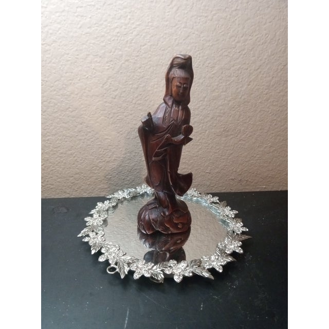Exquisite Carved Boxwood Guanyin, Goddess of Compassion For Sale In Dallas - Image 6 of 7