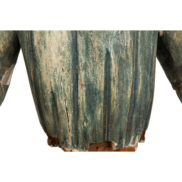 18th Century Spanish Colonial Polychromed Carved Wood Santos Sculpture For Sale - Image 17 of 18