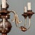 Italian Silver Leaf Wood and Iron Six-Arm Chandelier For Sale - Image 4 of 8