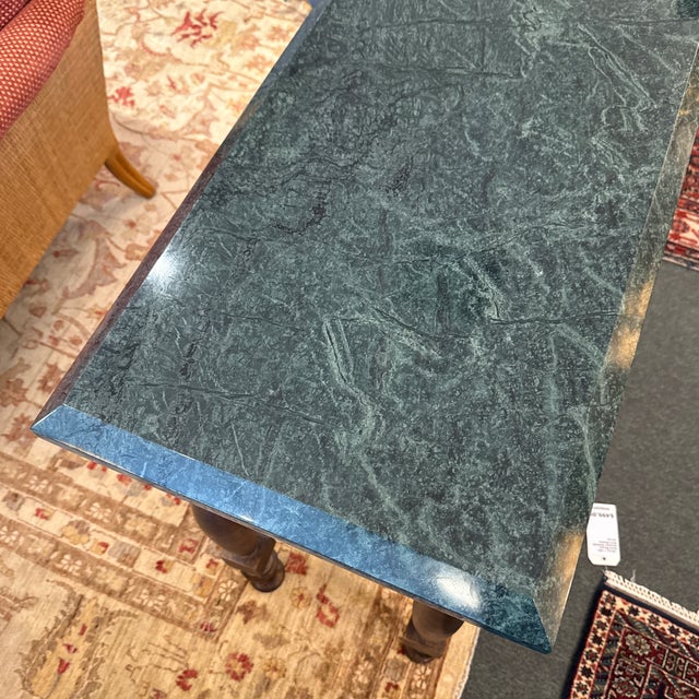 French Baroque Empress Green Marble Console Table For Sale - Image 9 of 12