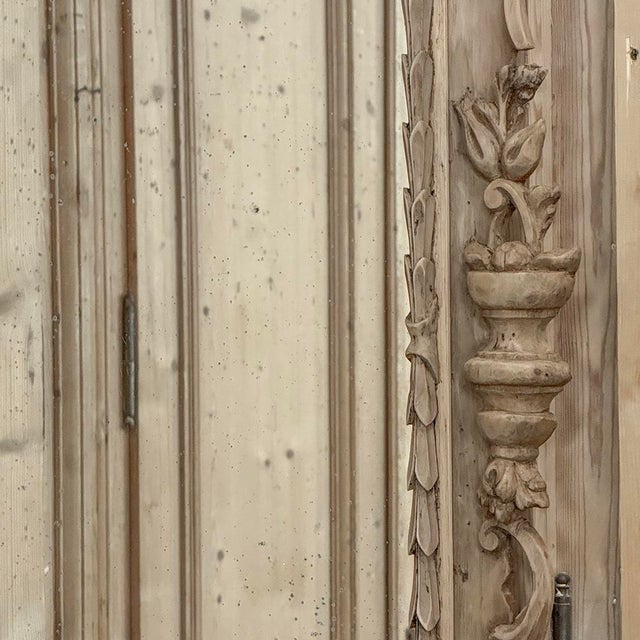 Antique Italian Hand-Carved Mirror in Stripped Walnut For Sale - Image 10 of 14
