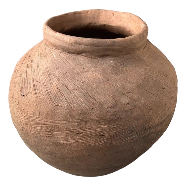 Japanese Organic Terracotta Jar Vase, 1950s For Sale