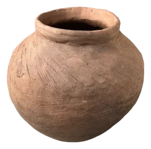 Japanese Organic Terracotta Jar Vase, 1950s