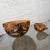 Stunning Mid to Late 20th Century South American Tribal gourd bowls with hand carved floral details, a pair. Beautiful...