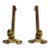Antique 17th Century Brass Fireplace Andirons - Pair For Sale