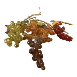 Lot 5 Vintage Faceted Lucite Acrylic Grape Bunches Fall Colors