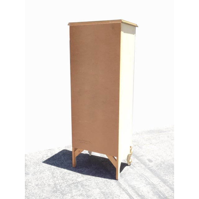 Dresser Vintage French Provincial Tallboy Dresser Lingerie Chest Brass Hardware #1 For Sale - Image 15 of 15