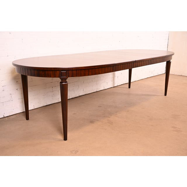 Henredon Henredon French Regency Louis XVI Mahogany Extension Dining Table, Newly Refinished For Sale - Image 4 of 18