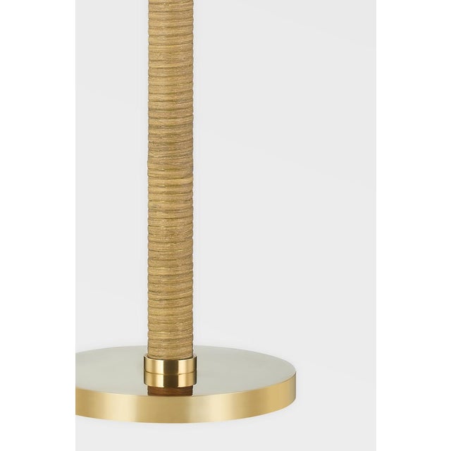 Hudson Valley Lighting Mark D. Sikes 1 Light Dorset Table Lamp, Aged Brass, Natural Shade For Sale - Image 4 of 6