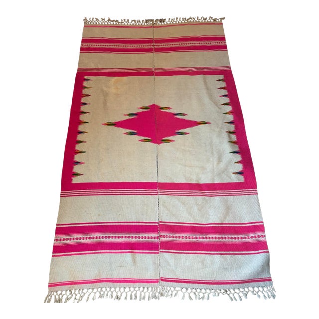 Late 19th/Early 20th Century Saltillo Serape Wearing Blanket For Sale