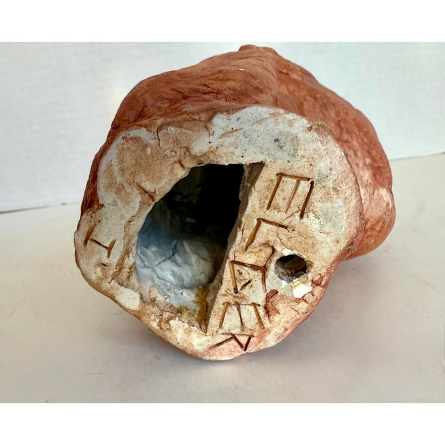 Vintage Signed Hand-Made Clay Female Bust Sculpture in Terracotta Finish For Sale - Image 10 of 10