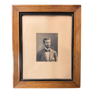 Antique Oak Framed Cabinet Card Portrait Photo Print of a Gentleman
