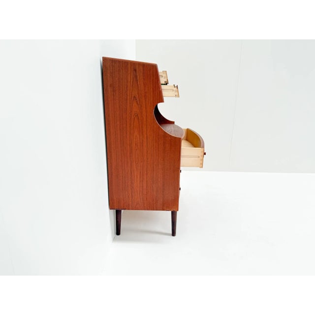 1960s Mid-Century Teak Secretary with Drawers attributed to Gunnar Falsig for Falsig Mobler, 1960s For Sale - Image 5 of 12