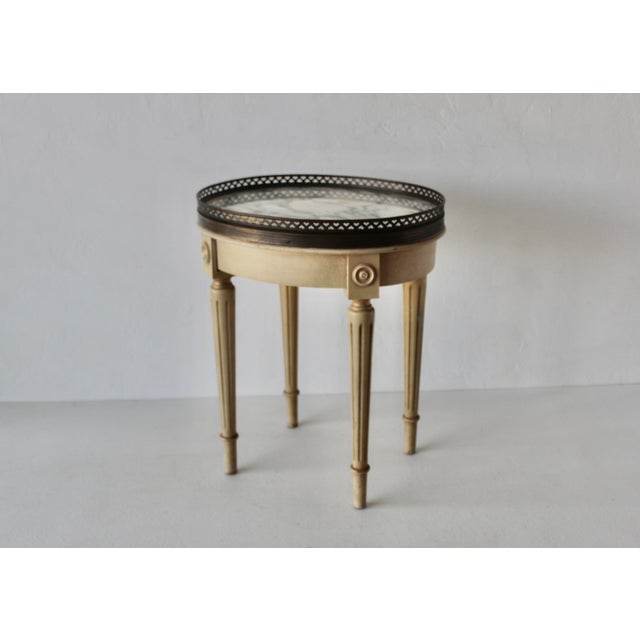 Mid 20th Century French Louis XVI Style Marble Oval Top Bouillotte Side Table For Sale - Image 13 of 13
