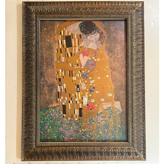 Art Nouveau Gustav Klimt Vintage 1995 Poster of "The Kiss" by Top Art Milano, Framed Reproduction For Sale - Image 3 of 18
