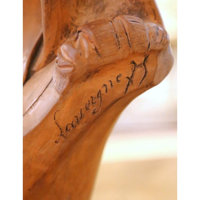 19th Century French Terracotta Bust of a Young Woman Signed Adolphe Lavergne For Sale - Image 4 of 9