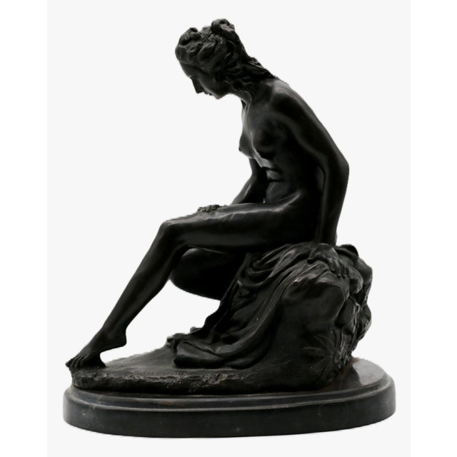 Figurative Bronze 'La Baigneuse' After Christophe‑Gabriel Allegrain, Patinated, on Oval Base For Sale - Image 3 of 9