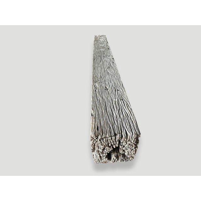 Andrianna Shamaris Bleached Teak Wood Log Bench For Sale - Image 4 of 18