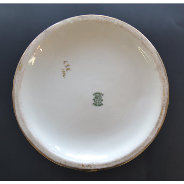 Early 20th Century Limoges Porcelain Carafe Pitcher Jug Monc and Gilt France For Sale - Image 10 of 12