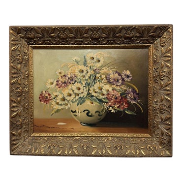Floral Still Life, Oil on Canvas, Framed For Sale