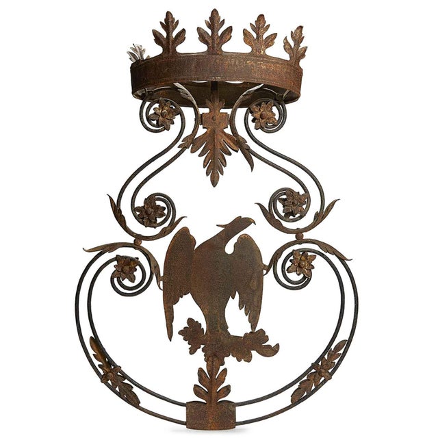 Antique Wrought Iron Sign with Eagle, in Good conditions. Designed before 1890