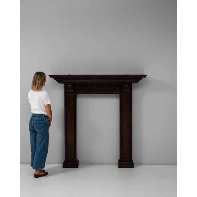 1900s French Neoclassical Wooden Fireplace Mantel in Original Patina For Sale - Image 17 of 18