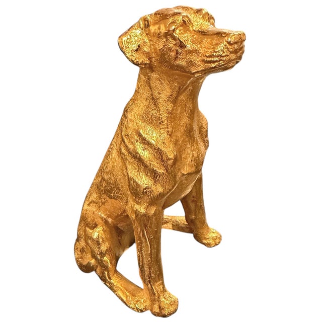 Contemporary Gilt Bronze Labrador Retriever For Sale - Image 3 of 15