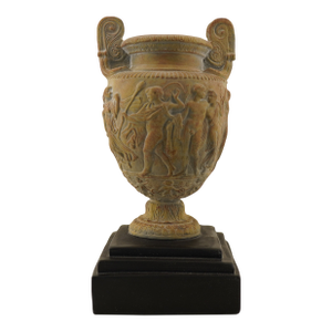 Vintage Greek Roman Neoclassical Urn on Black Base