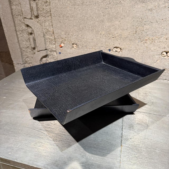 Knoll Desk Accessory Designed by Florence Knoll Two-Tier Paper Tray Ebony For Sale - Image 4 of 14