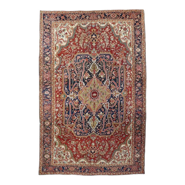 Antique Serapi Rug 8'7'' x 12'4'' For Sale