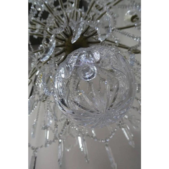 Transparent Louis XV Style Italian Crystal Beaded Arm Chandelier, Circa 1940s For Sale - Image 8 of 9