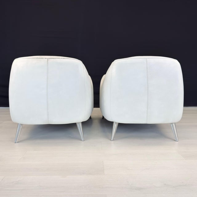 Animal Skin Natuzzi Italia Platea Armchairs - A Pair For Sale - Image 7 of 13