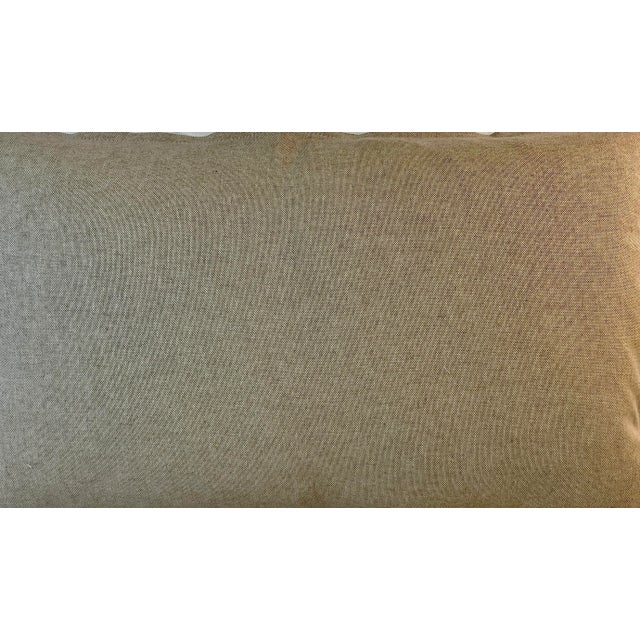 Large Bolster Pillow Decorated With a Vibrant Mid Century Modern Inspired Orange & Pink Floral Pattern Dotted With Dragonfles - Made in U K For Sale - Image 12 of 12