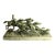 Continental Gilt Metal Equestrian Hunt Group, Circa 1900 — Riders, Horses & Hounds on Green Onyx Base For Sale