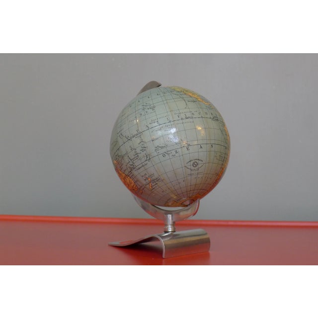 Mid-Century Modern Art Deco Globe on Aluminum Stand from Columbus Oestergaard, 1950s For Sale - Image 3 of 14