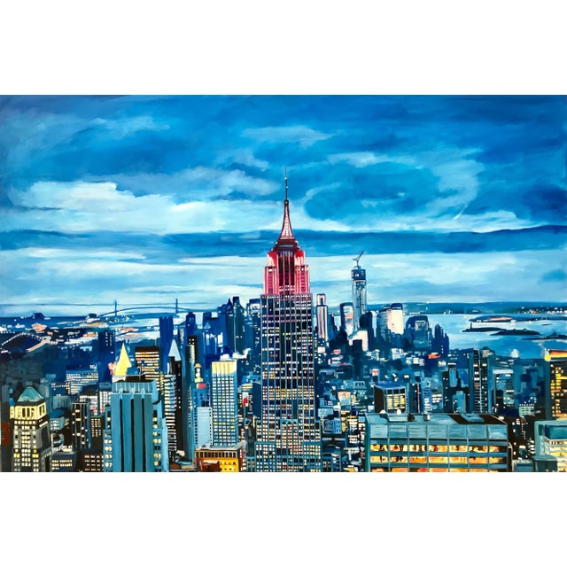 Angela Wakefield, Empire State Manhattan Cityscape Painting New York by British Landscape Artist, 2018 For Sale - Image 9 of 9