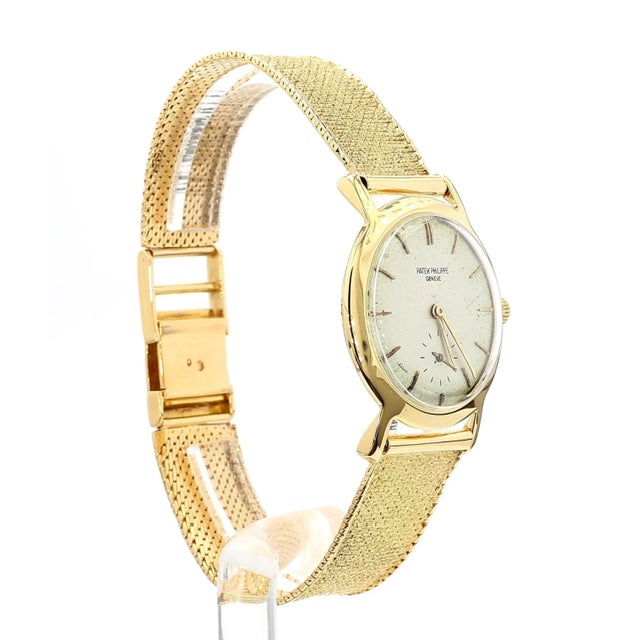 Patek Philippe Geneve Vintage 2506 Manual 18k Gold Mesh Bracelet Watch For Sale - Image 12 of 12