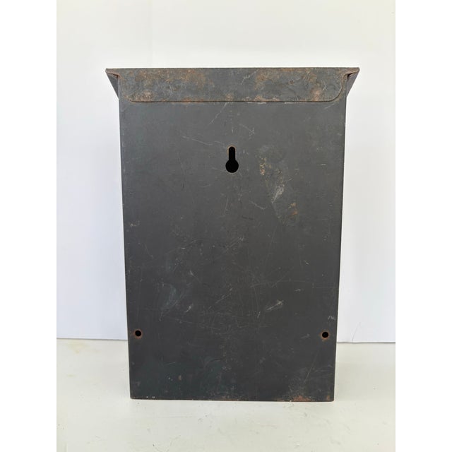 Farmhouse Early 20th Century Hand-Forged Metal Wall Mailbox With Decorative Venting For Sale - Image 3 of 8