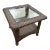 Tommy Bahama Wicker Glass Top Table For Sale