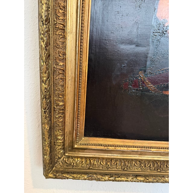 Antique 19c. Original Oil Painting French School Huntress, Signed, Gild Frame For Sale In Jacksonville, FL - Image 6 of 8